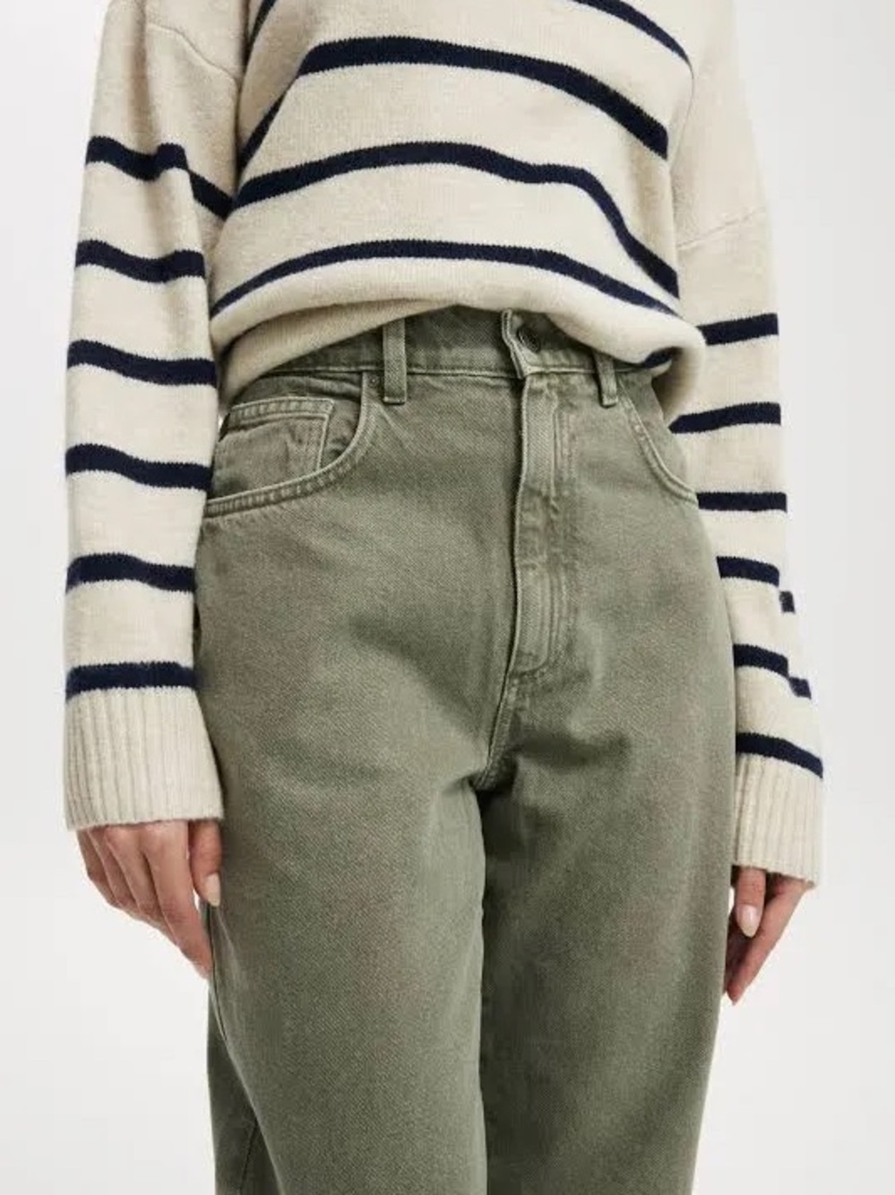 NWT Cotton On Loose Straight Women’s Jeans Smokey Green and Khaki Size US 12 - Picture 5 of 14